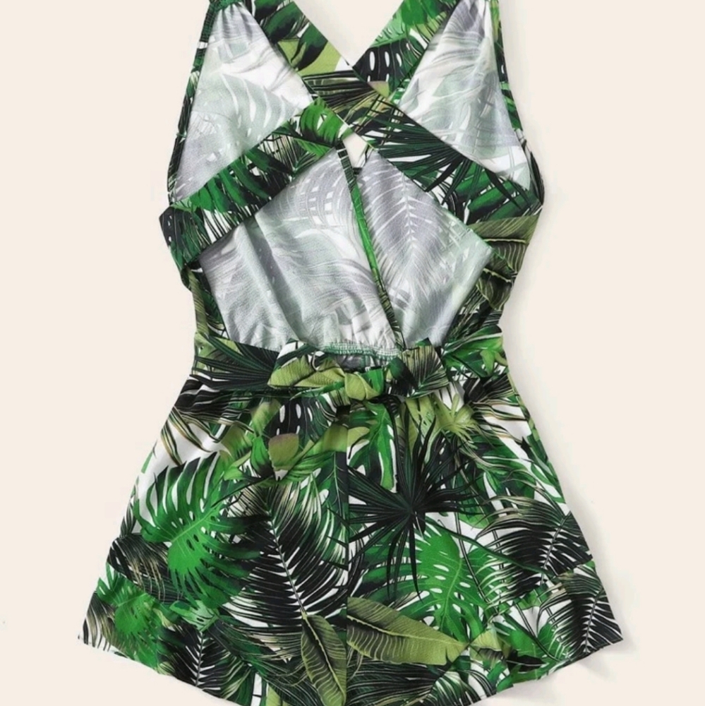 Criss cross tie around romper